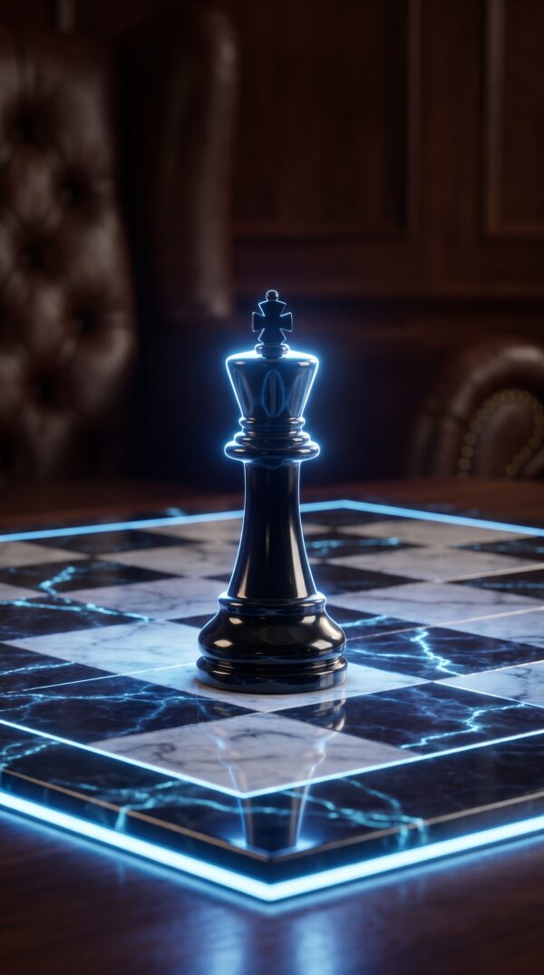 Neon Chess King Wallpaper